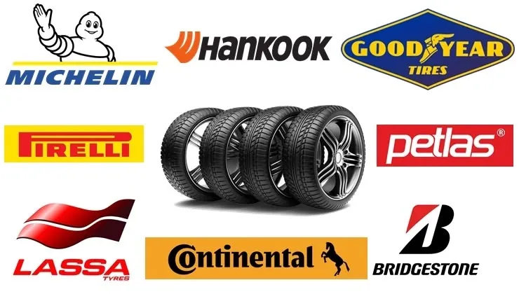 Sattığımız lastik markaları: Michelin, Hankook, Goodyear, Pirelli, Petlas, Lassa, Continental, Bridgestone